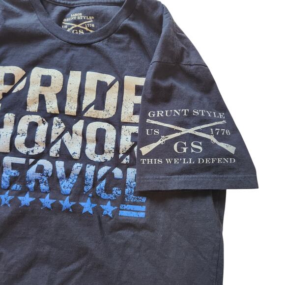 Grunt Style Pride Honor Service T-shirt Police Military size Large - Picture 3 of 6